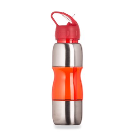 SQUEEZE PLASTICO C/ METAL 600ML - VERMELHO