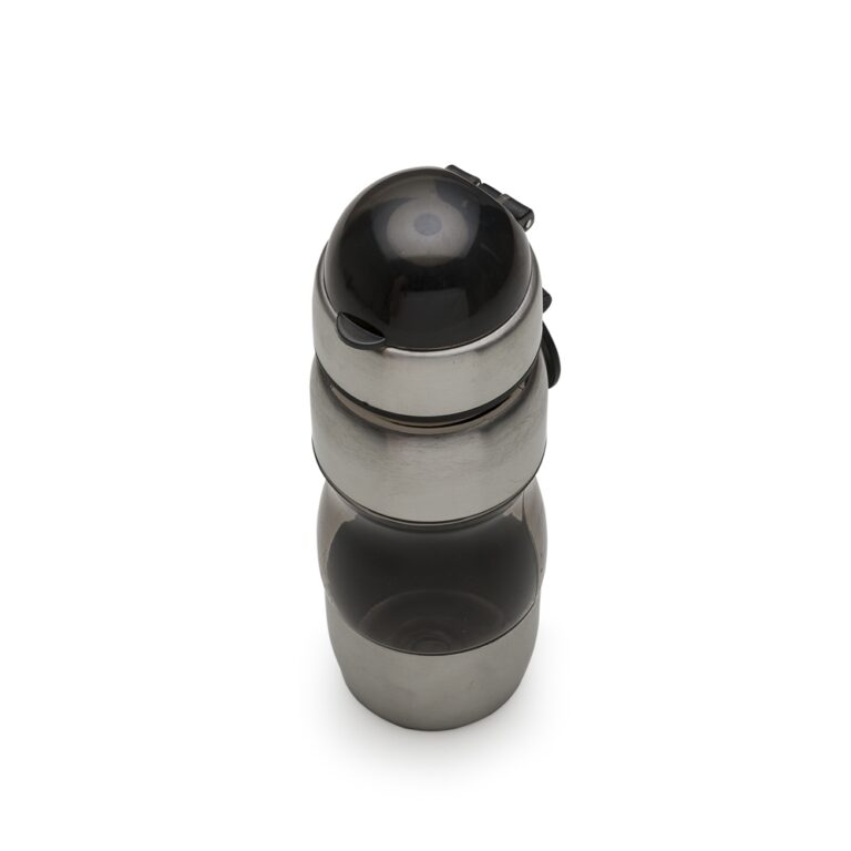 SQUEEZE PLASTICO C/ METAL 450ML BICO E ALÇA - PRETO