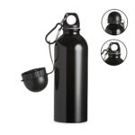 SQUEEZE INOX 500ML C/ BICO E MOSQUETÃO - PRETO