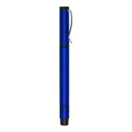 CANETA PLÁSTICA C/ MARCA TEXTO - AZUL