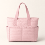 Bolsa Puffer Impéria com Bolsos Externos - Rosa