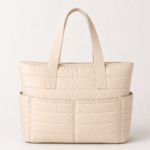 Bolsa Puffer Impéria com Bolsos Externos - Bege