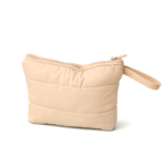 Necessaire Puffer Trapézio - Bege