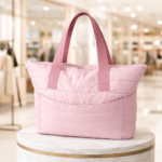 Bolsa Puffer Impéria com Bolsos Externos - Rosa - Imagem 2