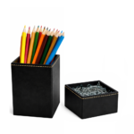Kit Porta Canetas e Clips - Preto